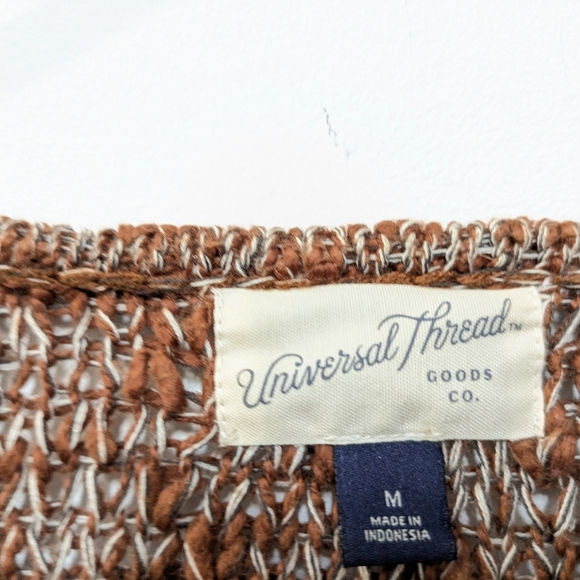 Universal Thread Brown Marled Knit V Neck Sweater Medium - Picture 2 of 13